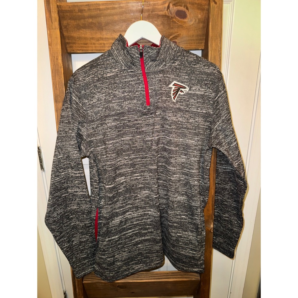 Atlanta Falcons NFL Team Apparel Mens Small Quarter Zip Pullover Gray Red NEW - Picture 1 of 3